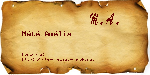 Máté Amélia névjegykártya
